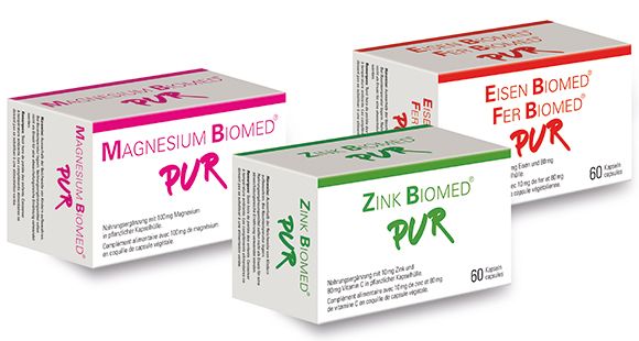 Nahrungsergänzungs-Set Biomed PUR (Eisen, Magnesium und Zink)