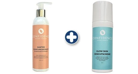Confidence Reinigungsschaum + Glow Skin Gesichtscreme
