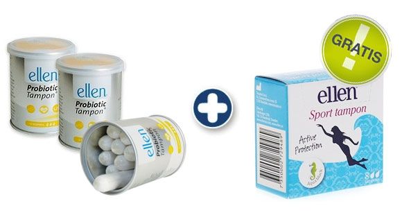 3x ellen Tampon normal + 1x ellen Sport Tampon gratis