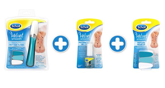 Scholl Velvet Smooth elektronisches Nagelpflegesystem - Komplettset inkl. 1 Nagelpflegeöl gratis