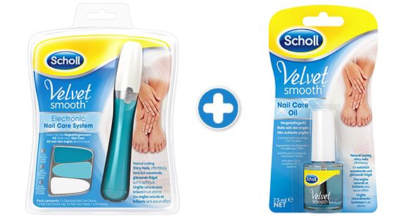 Scholl Velvet Smooth elektronisches Nagelpflegesystem - Kombiset mit Nagelpflegeöl