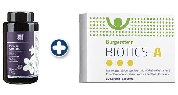 Heuschnupfen-Kombi Biotics-A & Schwarzkümmelöl Kapseln