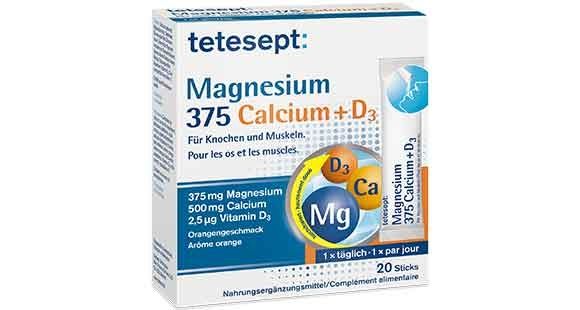 tetesept Magnesium 375 Calcium + D3 Sticks